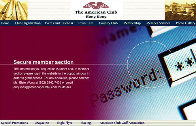 The American Club Website Design